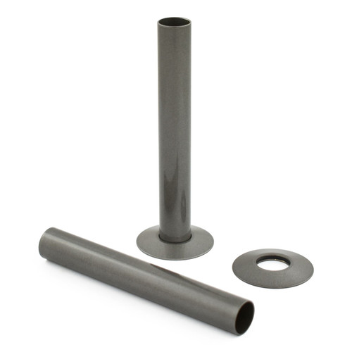 A-PIP-500-130-MGP - Radiator Pipe Covers 130mm Long - Metallic Grey (Pair)