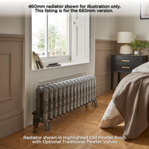 PA-PIC-660-LS00 - Paladin Piccadilly 2 Column Cast Iron Radiator H660mm x W815mm