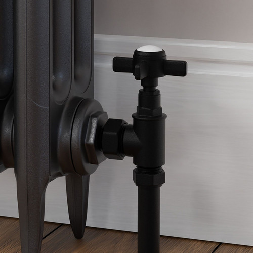 T-MAN-064-AG-TB-CU00 - Winkworth Traditional Manual Angled Textured Black Radiator Valves