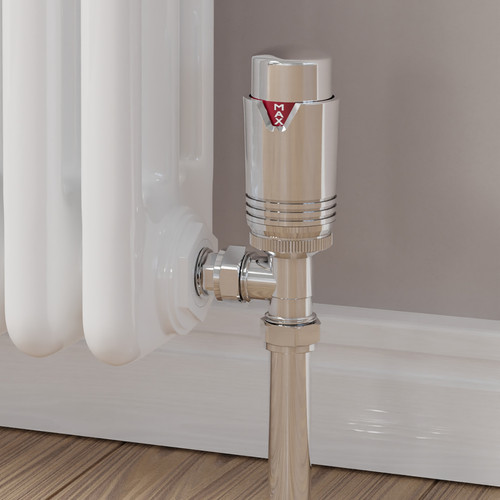 M-TRV-074-AG-CC-CU00 - Exeter Modern TRV Angled Chrome Thermostatic Radiator Valve