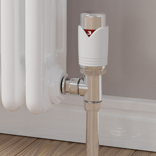 M-TRV-071-AG-W-CU00 - Ramone Modern TRV Angled White Thermostatic Radiator Valves