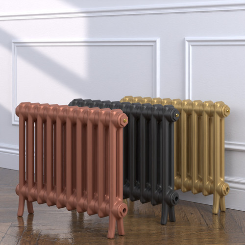 CI-EL-500-MET-COPPER-NAT-CAST-GOLD-ALT00 - Elizabeth 2 Column Cast Iron Radiator H500mm x W879mm
