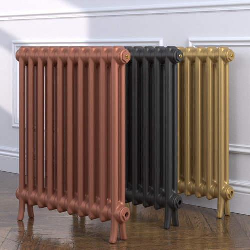 CI-EL-750-MET-COPPER-NAT-CAST-GOLD-ALT00 - Elizabeth 2 Column Cast Iron Radiator H750mm x W2404mm