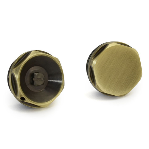 A-AV-514-BP-AB - 1/2 Inch Radiator Air Vent & Blanking Plug Antique Brass