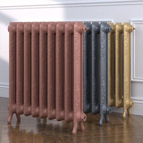 CI-LU760-MET-COPPER-NAT-CAST-GOLD-ALT00 - Lucien 2 Column Cast Iron Radiator H760mm x W1546mm