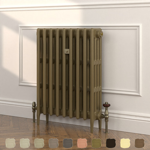 CI-RC760-BRN-TH - Richmond Brown 4 Column Victorian Cast Iron Radiator H760mm x W1439mm