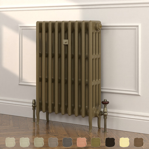 CI-RC813-BRN-TH - Richmond Brown 4 Column Victorian Cast Iron Radiator H813mm x W214mm