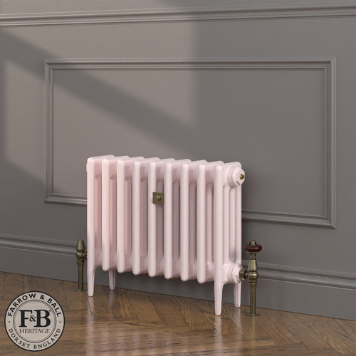 CI-RC460-PNK-FB-LS04 - Richmond Pink 4 Column Victorian Cast Iron Radiator H460mm x W521mm