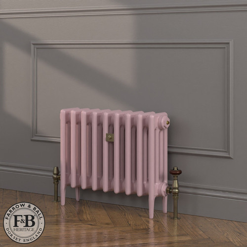 CI-RC460-PUR-FB-LS04 - Richmond Purple 4 Column Victorian Cast Iron Radiator H460mm x W1129mm