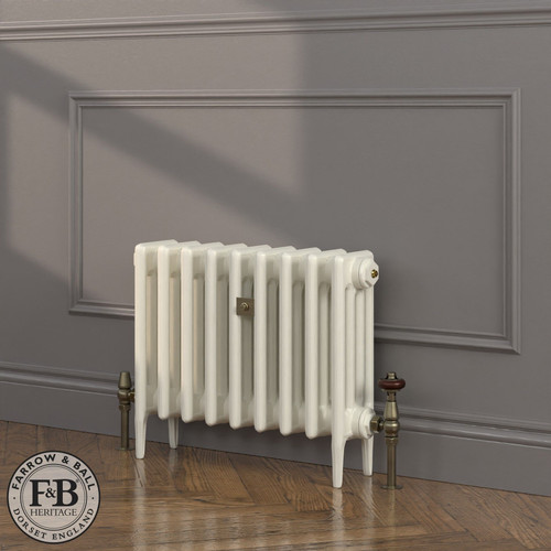 CI-RC460-WHT-FB-LS04 - Richmond White 4 Column Victorian Cast Iron Radiator H460mm x W2164mm