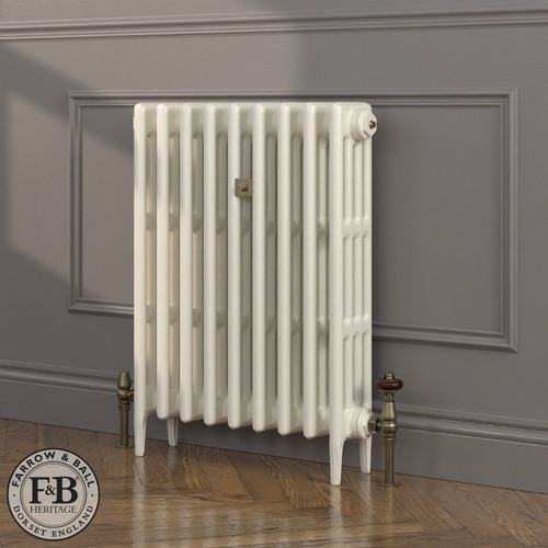 CI-RC760-WHT-FB-LS04 - Richmond White 4 Column Victorian Cast Iron Radiator H760mm x W523mm