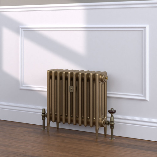 CI-RC460-GLD-TH - Richmond Gold 4 Column Victorian Cast Iron Radiator H460mm x W1738mm