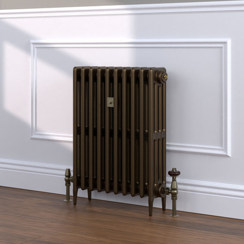 CI-RC660-BRZ-TH - Richmond Bronze 4 Column Victorian Cast Iron Radiator H660mm x W590mm