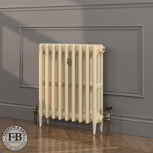 CI-SH645-CRM-FB-LS04 - Shelbourne Cream 3 Column Victorian Cast Iron Radiator H645mm x W1182mm