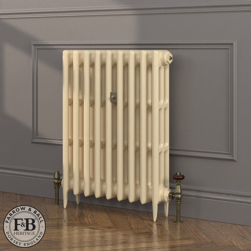 CI-SH745-CRM-FB-LS04 - Shelbourne Cream 3 Column Victorian Cast Iron Radiator H745mm x W648mm