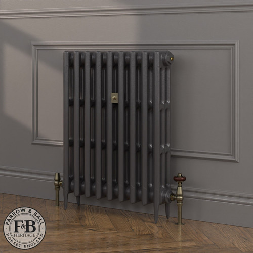 CI-SH745-BLK-FB-LS04 - Shelbourne Black 3 Column Victorian Cast Iron Radiator H745mm x W280mm