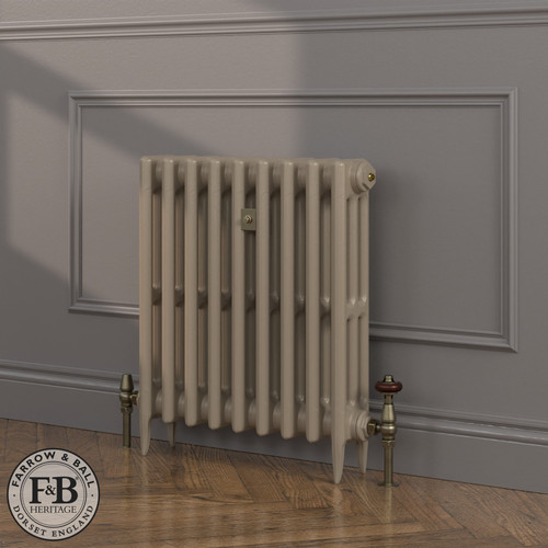 CI-SH645-BRN-FB-LS04 - Shelbourne Brown 3 Column Victorian Cast Iron Radiator H645mm x W2148mm