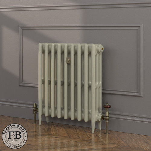 CI-SH645-GRY-FB-LS04 - Shelbourne Grey 3 Column Victorian Cast Iron Radiator H645mm x W1302mm