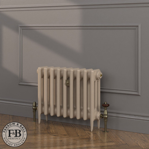 CI-SH450-NEU-FB-LS04 - Shelbourne Neutral 3 Column Victorian Cast Iron Radiator H450mm x W2188mm