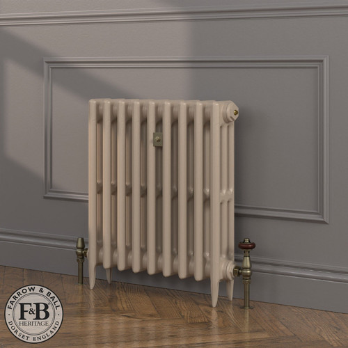 CI-SH645-NEU-FB-LS04 - Shelbourne Neutral 3 Column Victorian Cast Iron Radiator H645mm x W517mm