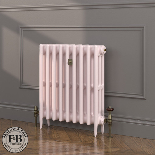 CI-SH645-PNK-FB-LS04 - Shelbourne Pink 3 Column Victorian Cast Iron Radiator H645mm x W1121mm
