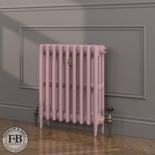 CI-SH645-PUR-FB-LS04 - Shelbourne Purple 3 Column Victorian Cast Iron Radiator H645mm x W698mm