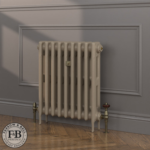 CI-RK660-BRN-FB-LS04 - Rook Brown 2 Column Victorian Cast Iron Radiator H660mm x W279mm