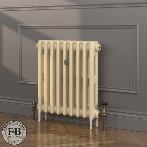 CI-RK660-CRM-FB-LS04 - Rook Cream 2 Column Victorian Cast Iron Radiator H660mm x W2057mm