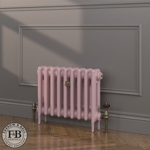 CI-RK460-PUR-FB-LS04 - Rook Purple 2 Column Victorian Cast Iron Radiator H460mm x W1793mm