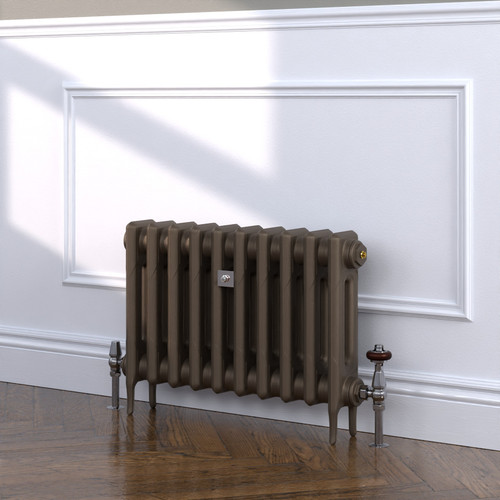 CI-RK460-BRZ-TH - Rook Bronze 2 Column Victorian Cast Iron Radiator H460mm x W1004mm
