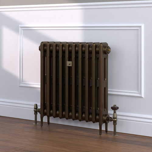 CI-RK660-BRZ-TH - Rook Bronze 2 Column Victorian Cast Iron Radiator H660mm x W1689mm