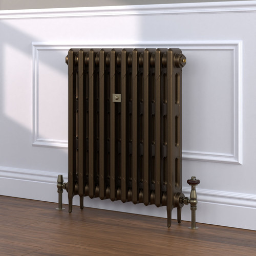 CI-RK760-BRZ-TH - Rook Bronze 2 Column Victorian Cast Iron Radiator H760mm x W2510mm