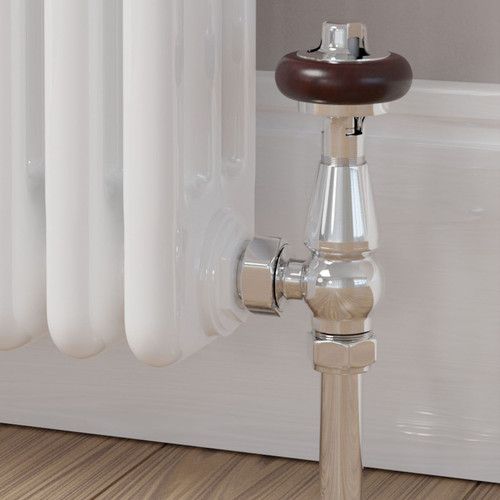 T-TRV-019-AG-C-CU00 - Flatford Traditional TRV Angled Chrome Thermostatic Radiator Valves