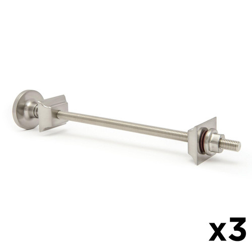 A-TIE-502-265-SN-x3 - 502 Cast Iron Radiator Wall Tie 265mm - Brushed Satin Nickel (x3)