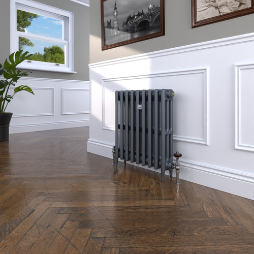 CI-SH645-10-MET-NAT-CAST-LS00 - Shelbourne 3 Column Victorian Cast Iron Radiator H645mm x W819mm