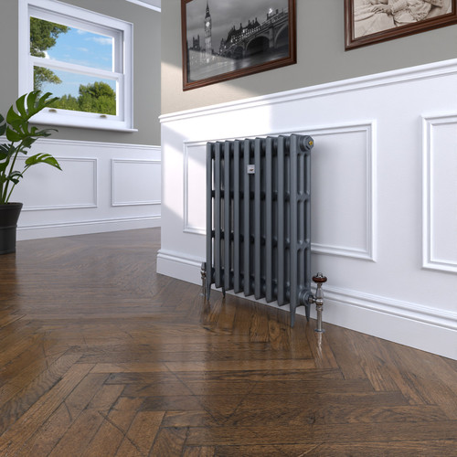 CI-SH745-10-MET-NAT-CAST-LS00 - Shelbourne 3 Column Victorian Cast Iron Radiator H745mm x W402mm