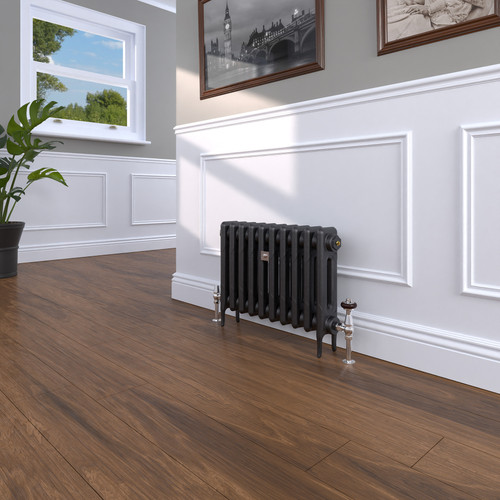 CI-RK460-10-MET-NAT-CAST-LS00 - Rook 2 Column Victorian Cast Iron Radiator H460mm x W1550mm CI-RK460-10-MET-NAT-CAST-LS00 - Rook 2 Column Victorian Cast Iron Radiator H460mm x W1550mm
