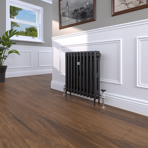 CI-RK660-10-MET-NAT-CAST-LS00 - Rook 2 Column Victorian Cast Iron Radiator H660mm x W1444mm CI-RK660-10-MET-NAT-CAST-LS00 - Rook 2 Column Victorian Cast Iron Radiator H660mm x W1444mm