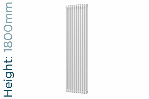 CLR2-1800-11-W-TH - Goodwood White 2 Column Vertical Radiator H1800mm X W530mm