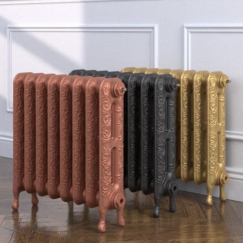 CI-CR580-MET-COPPER-NAT-CAST-GOLD-ALT00 - Cromwell 2 Column Cast Iron Radiator H580mm x W673mm
