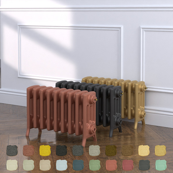 CI-NE360-4-TH - Georgian 4 Column Cast Iron Radiator H360mm x W208mm