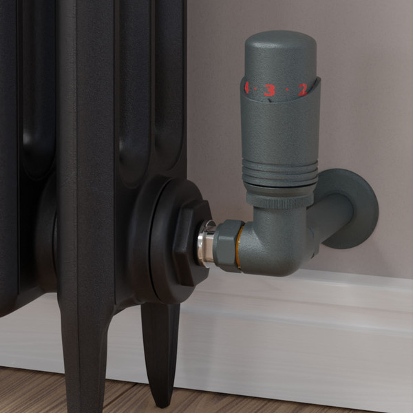 M-TRV-052-CR-GG-CU00 - Duran Modern TRV Corner Gunboat Grey Thermostatic Radiator Valves