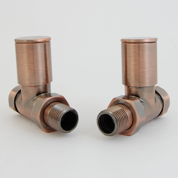 EV-HP15SAC - BiWorld Evolve Heavy Pattern Modern Manual Straight Radiator Valve - Antique Copper