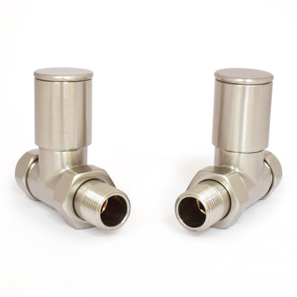 EV-HP15SSN - BiWorld Evolve Heavy Pattern Modern Manual Straight Radiator Valve - Silver Nickel