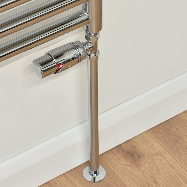 M-TRV-042-ST-C-PIP - Nena Modern TRV Straight Chrome Thermostatic Radiator Valves With Sleeves