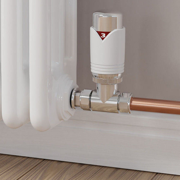 M-TRV-072-ST-W-CU00 - Ramone Modern TRV Straight White Thermostatic Radiator Valves