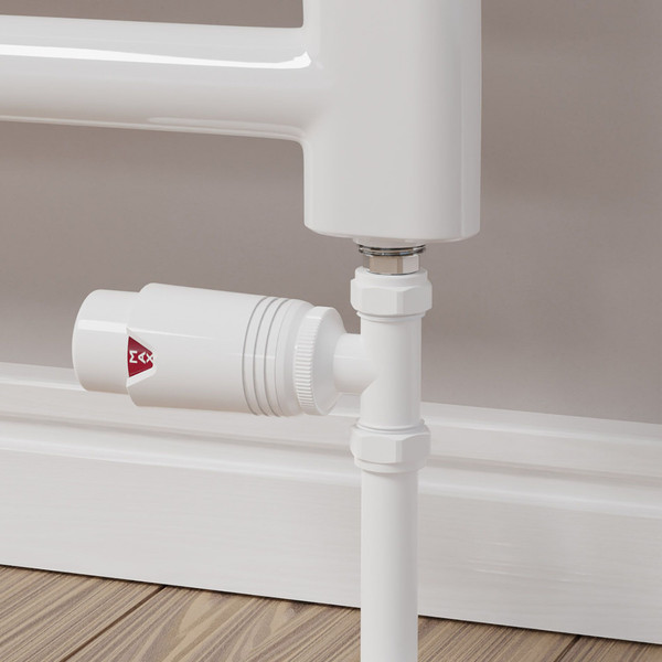 M-TRV-075-ST-WW-CU00 - Exeter Modern TRV Straight All-White Thermostatic Radiator Valve