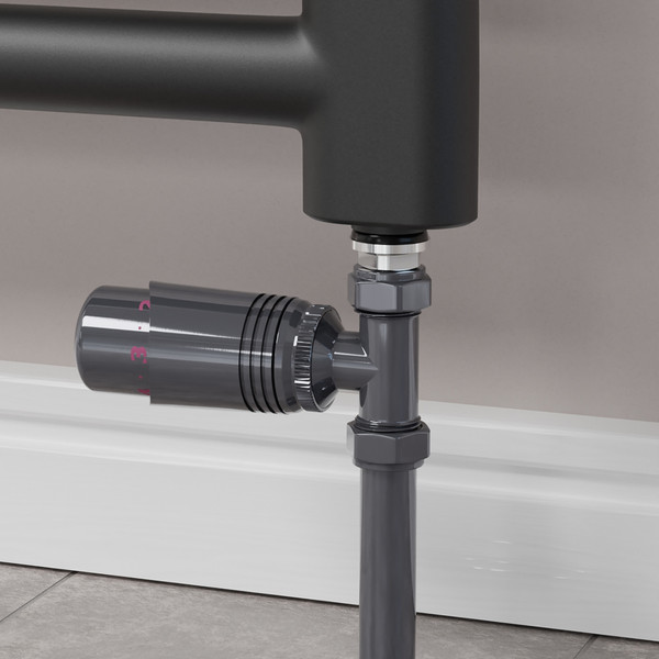 M-TRV-051-ST-A-CU00 - Duran Modern TRV Anthracite Towel Radiator Valves