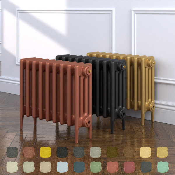 CI-RC460-09-TH - Richmond 4 Column Victorian Cast Iron Radiator H460mm x W217mm