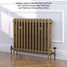 CI-GV2660-13-MET-PALE-GOLD-LS01 - Gasta Victorian 2 Column Cast Iron Radiator H660mm x W831mm CI-GV2660-13-MET-PALE-GOLD-LS01 - Gasta Victorian 2 Column Cast Iron Radiator H660mm x W831mm